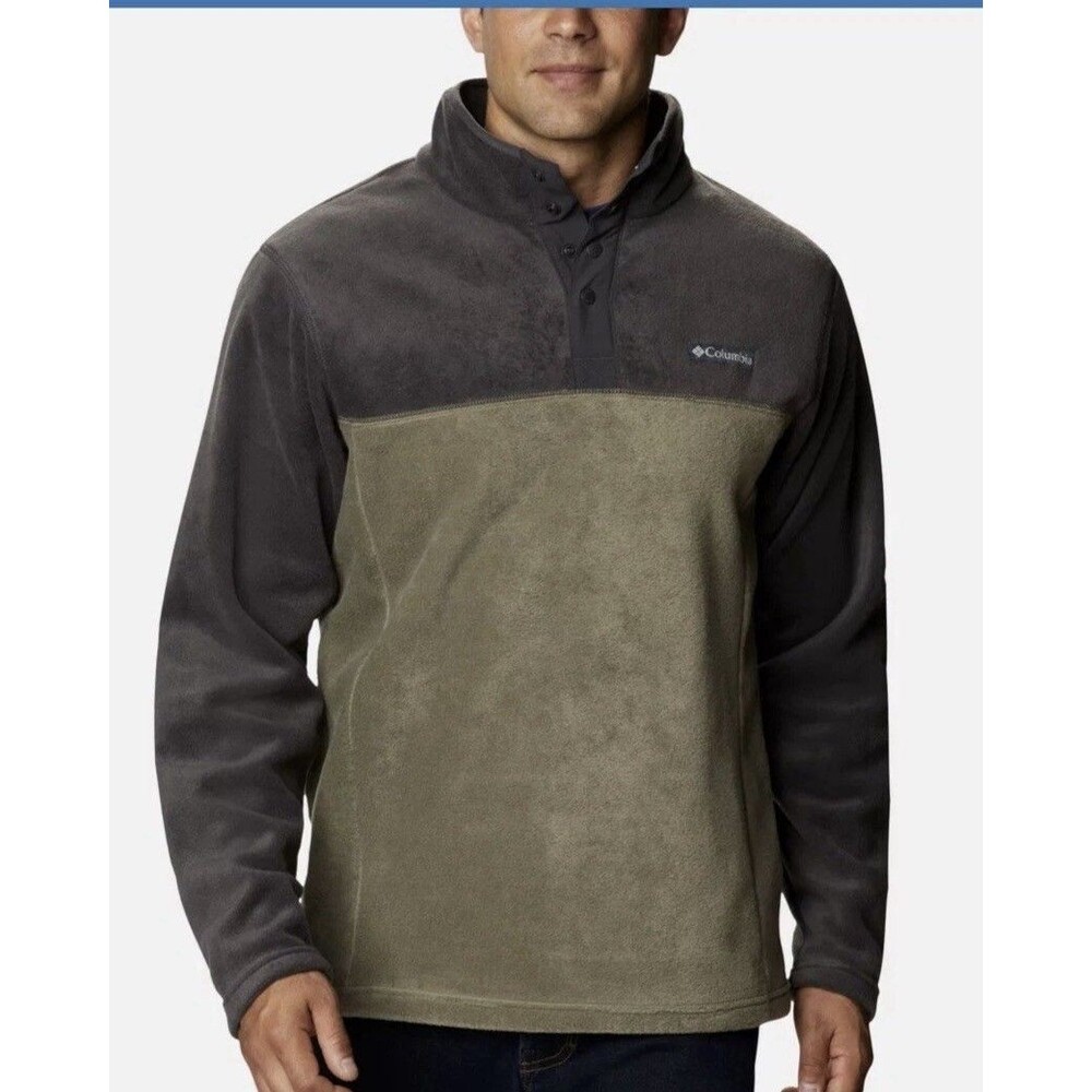 Columbia Men’s Steens Mountain Half-Zip Fleece Pullover.large Green And Gray